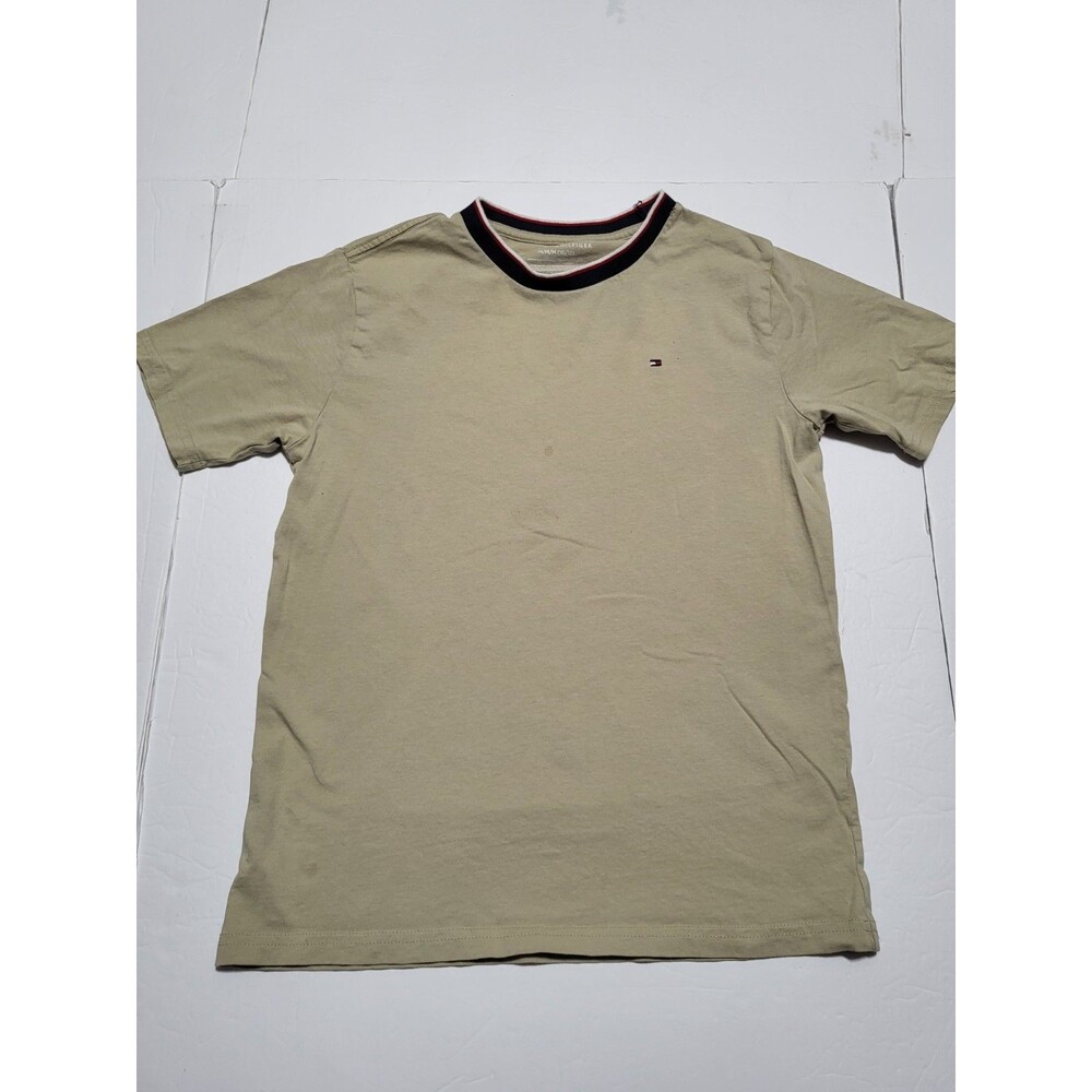 (#19) Tommy Hilfiger Youth Boys Tan , Short Sleeve T-Shirt Size M(10/12)